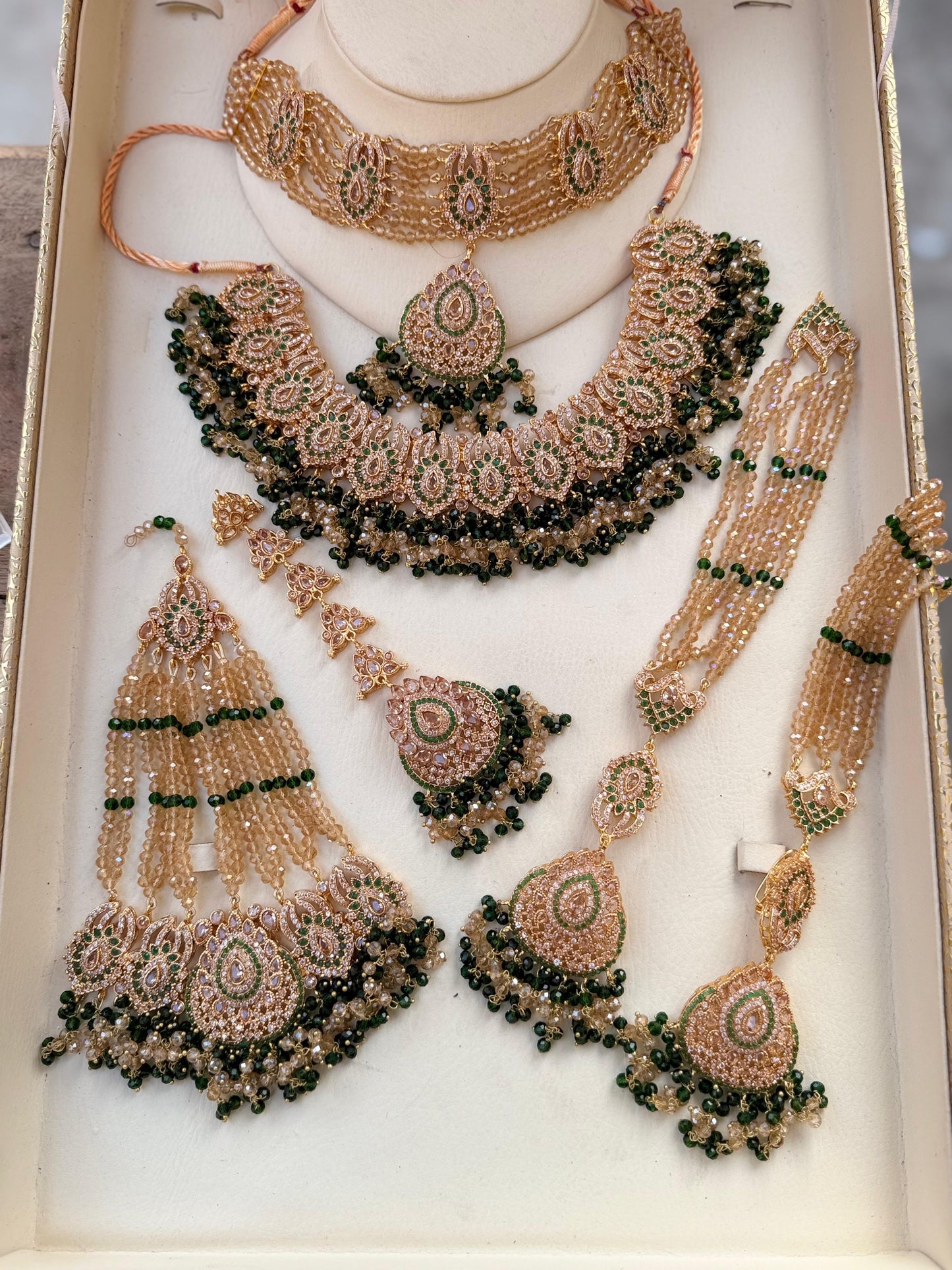 Black & champagne Bridal Jewellery Set