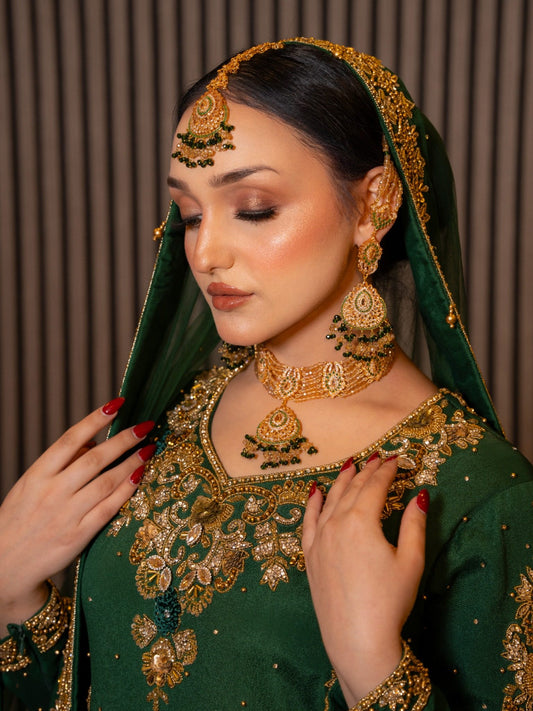 Black & champagne Bridal Jewellery Set