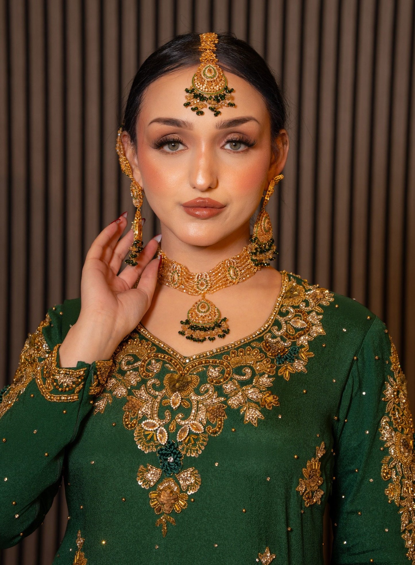 Black & champagne Bridal Jewellery Set