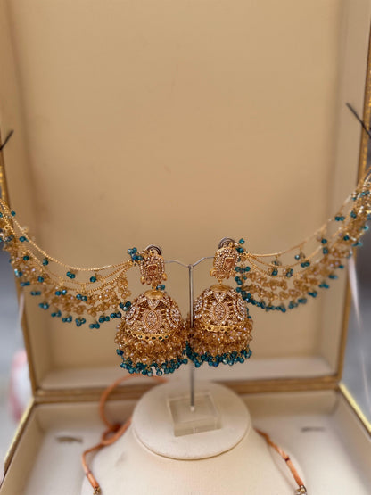 Green & champagne Bridal Jewellery Set