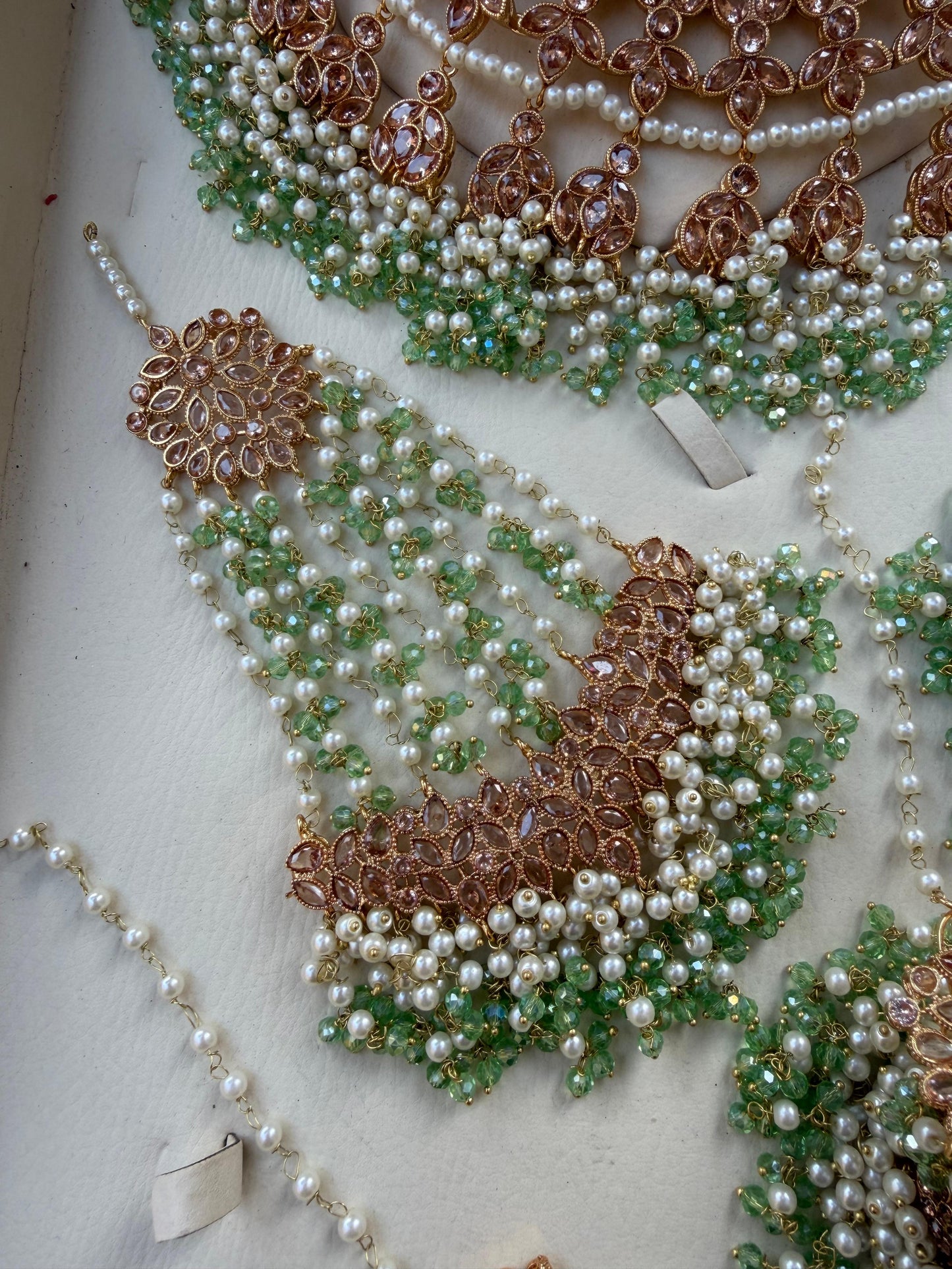 White & Green 24 Bridal Jewellery Set
