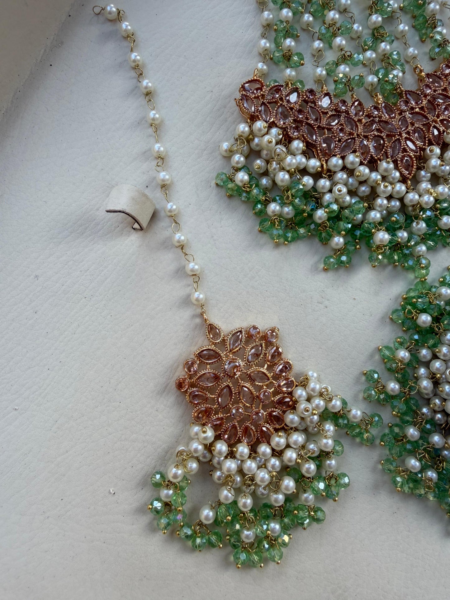 White & Green 24 Bridal Jewellery Set