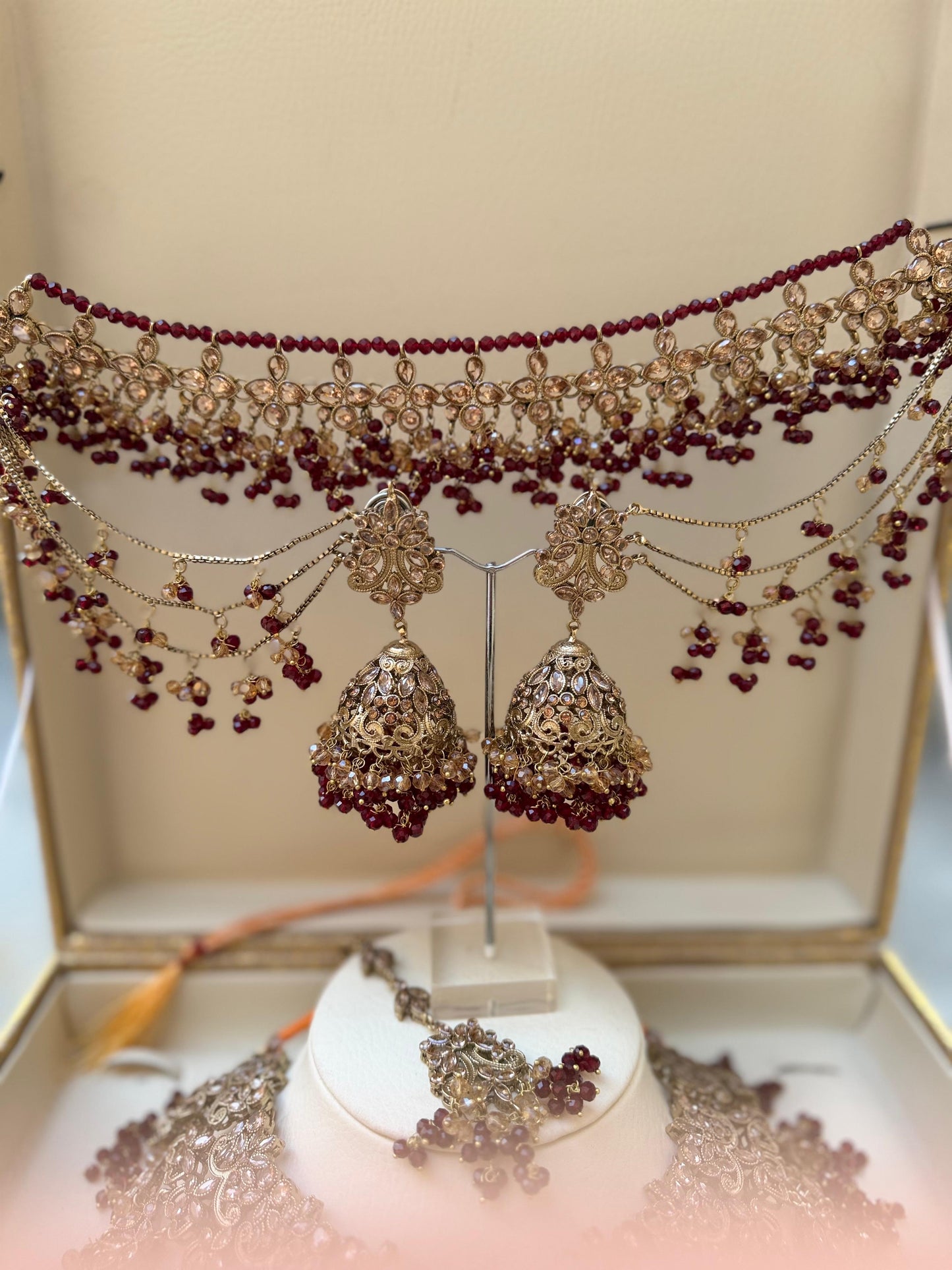 Maroon Bridal Jewellery Set