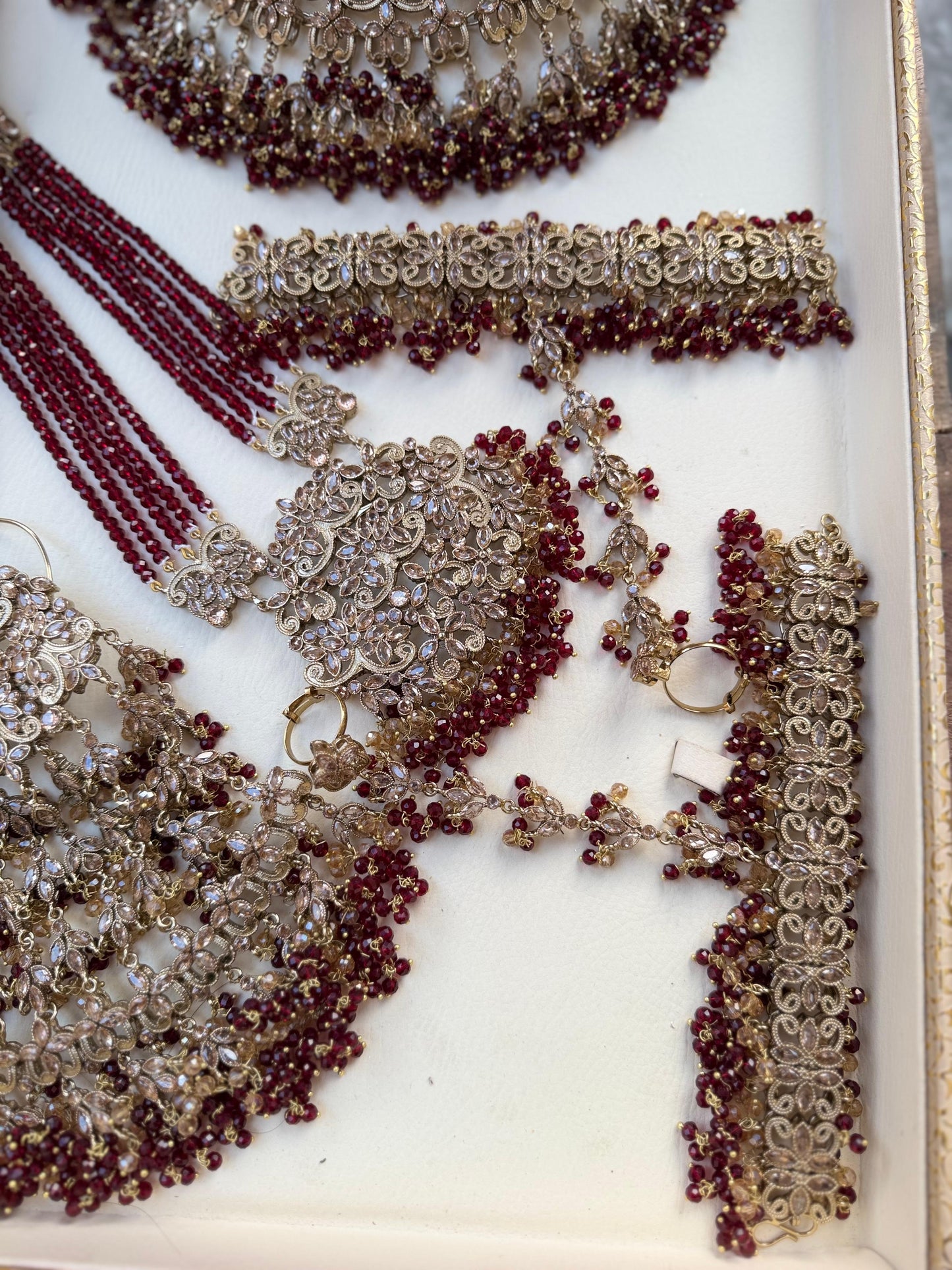 Maroon Bridal Jewellery Set