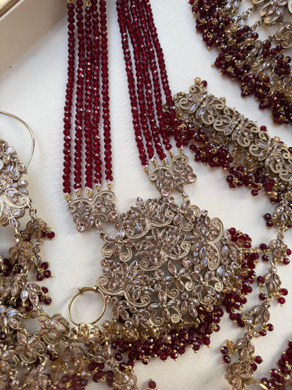 Maroon Bridal Jewellery Set