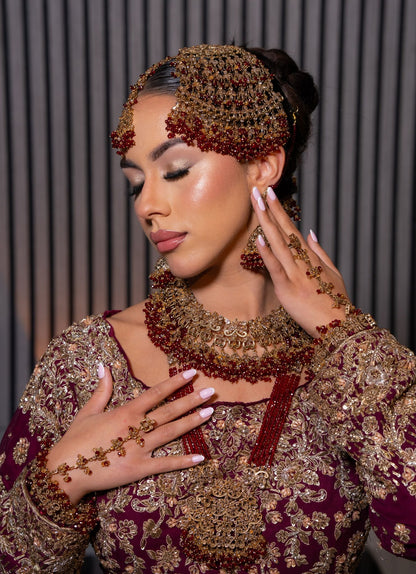 Maroon Bridal Jewellery Set
