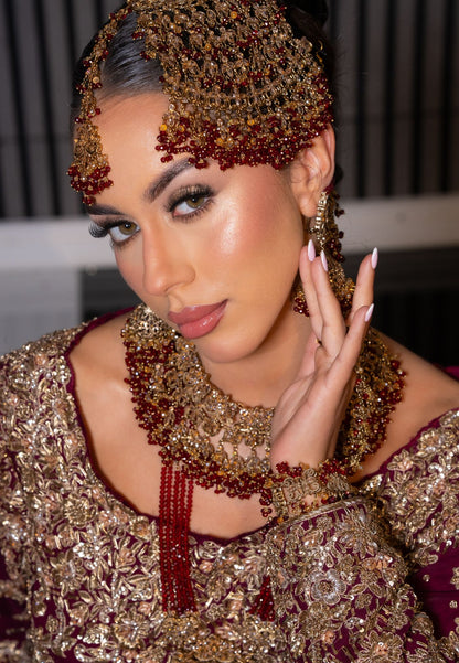 Maroon Bridal Jewellery Set
