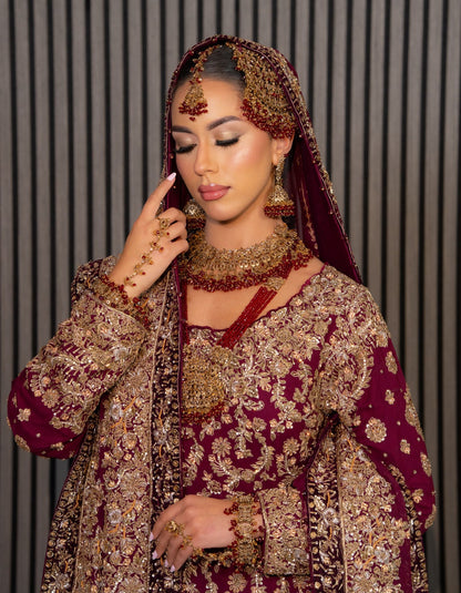 Maroon Bridal Jewellery Set