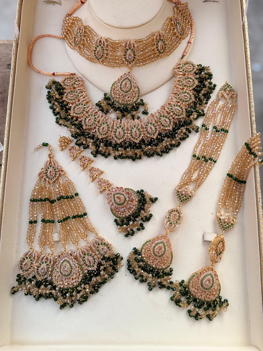 Black & champagne Bridal Jewellery Set