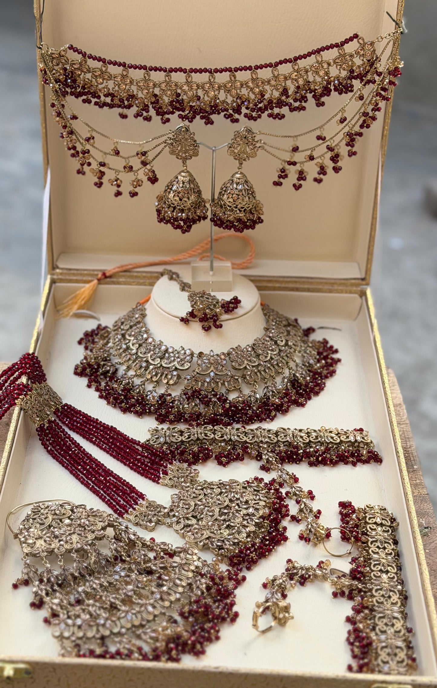 Maroon Bridal Jewellery Set
