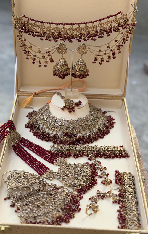 Maroon Bridal Jewellery Set